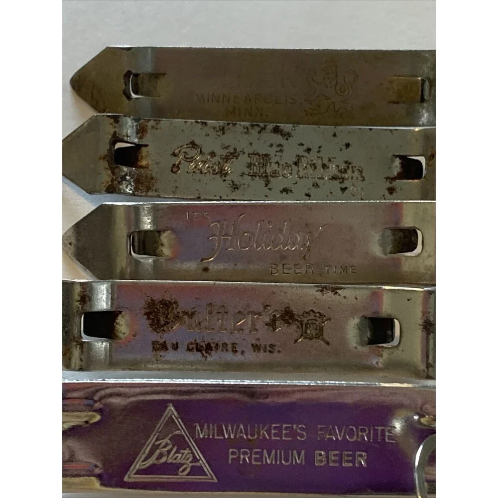 Vintage Bottle Opener Lot Beer Advertising Pabst Blatz Gluek Walters Holiday